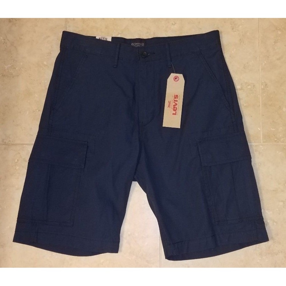 Levi's Cargo Shorts Men 30 Navy Blue‎ Cotton Outdoors Casual NEW